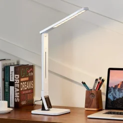 Lindby LED-skrivebordslampe Eleni, hvid, CCT, dæmpbar