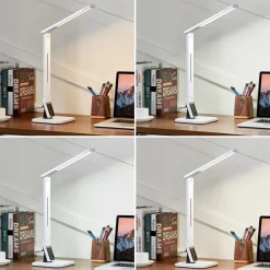 Lindby LED-skrivebordslampe Eleni, hvid, CCT, dæmpbar