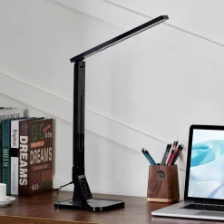 LED-skrivebordslampe Eleni, sort, CCT, dæmpbar^Lindby Online