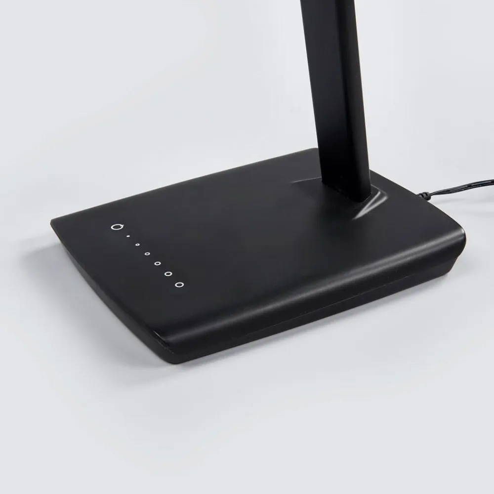 LED-skrivebordslampe Kuno, sort, USB, touchdæmper^Lindby Sale
