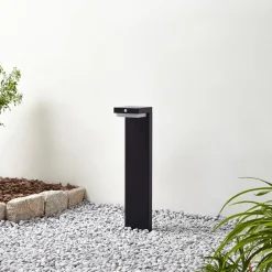 LED-sokkellampe Eleazar, sort, aluminium, sensor^Lindby Online