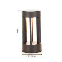 Lindby LED-sokkellampe Jordis, 22 cm, antracit, aluminium