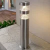 Lindby LED-sokkellampe Lanea, 40 cm, grå, stål, IP44
