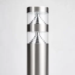 Lindby LED-sokkellampe Lanea, 40 cm, grå, stål, IP44