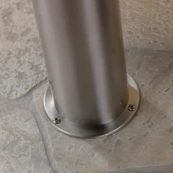 Lindby LED-sokkellampe Lanea, 40 cm, grå, stål, IP44