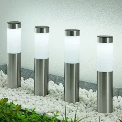 Lindby Solcellelamper|Sokkellamper>LED-sokkellampe, sæt med 4, jordspyd, 31 cm, IP44