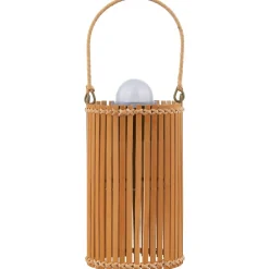 LED-solcellebordlampe Amaria, bambus, Ø 12 cm^Lindby Discount