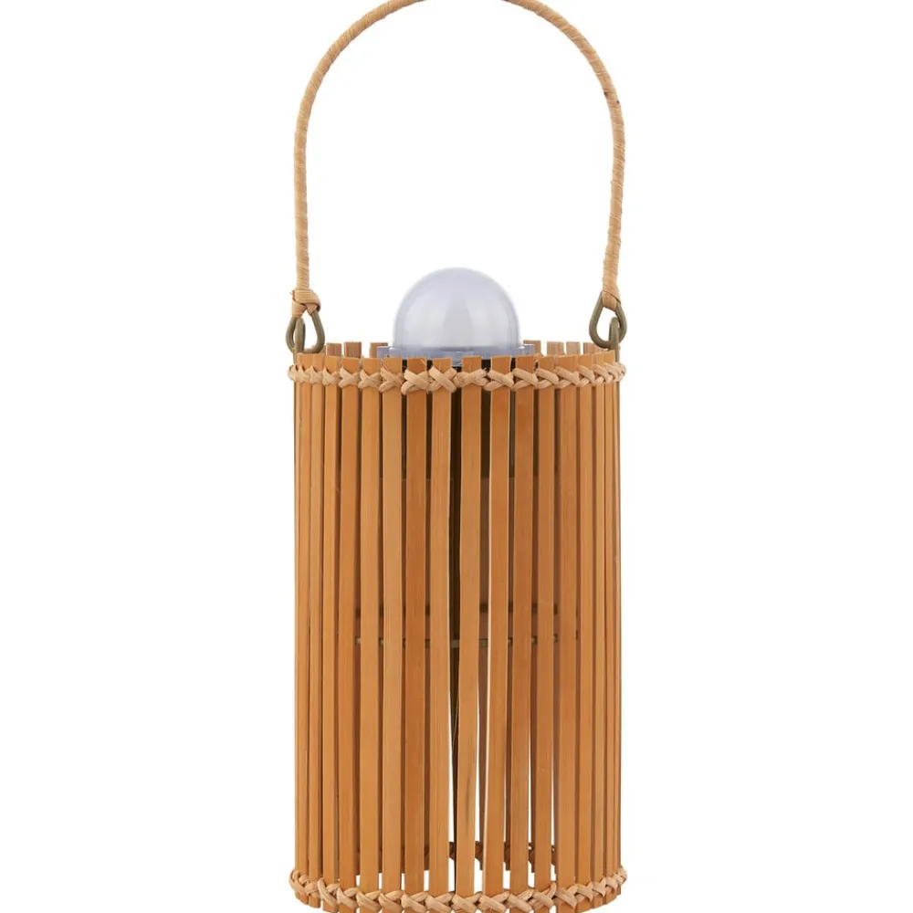 LED-solcellebordlampe Amaria, bambus, Ø 12 cm^Lindby Discount