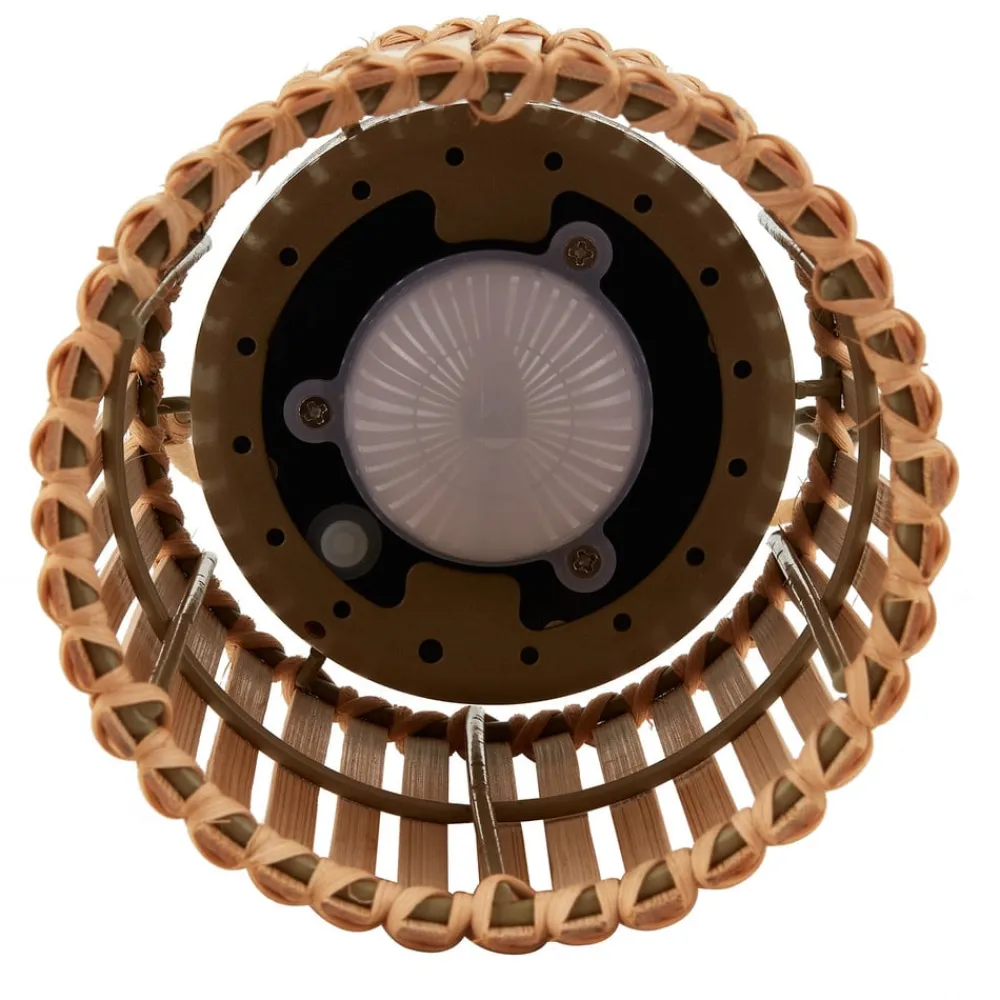 LED-solcellebordlampe Amaria, bambus, Ø 12 cm^Lindby Discount
