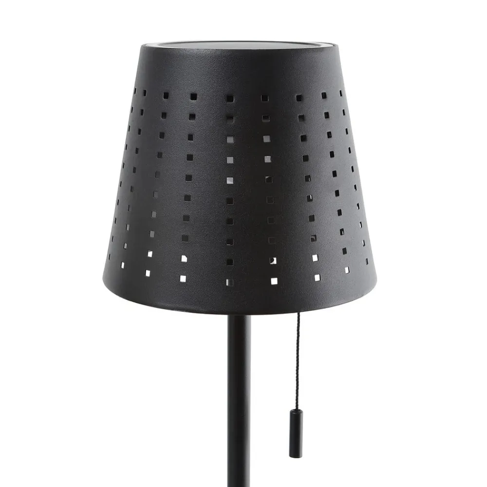 LED-solcellegulvlampe Hilario, sort, jern, genopladeligt batteri^Lindby Discount