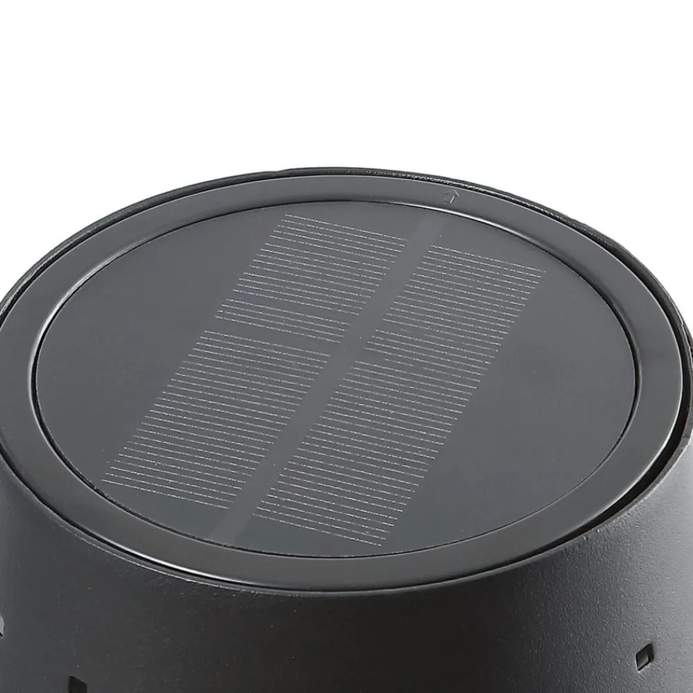 LED-solcellegulvlampe Hilario, sort, jern, genopladeligt batteri^Lindby Discount