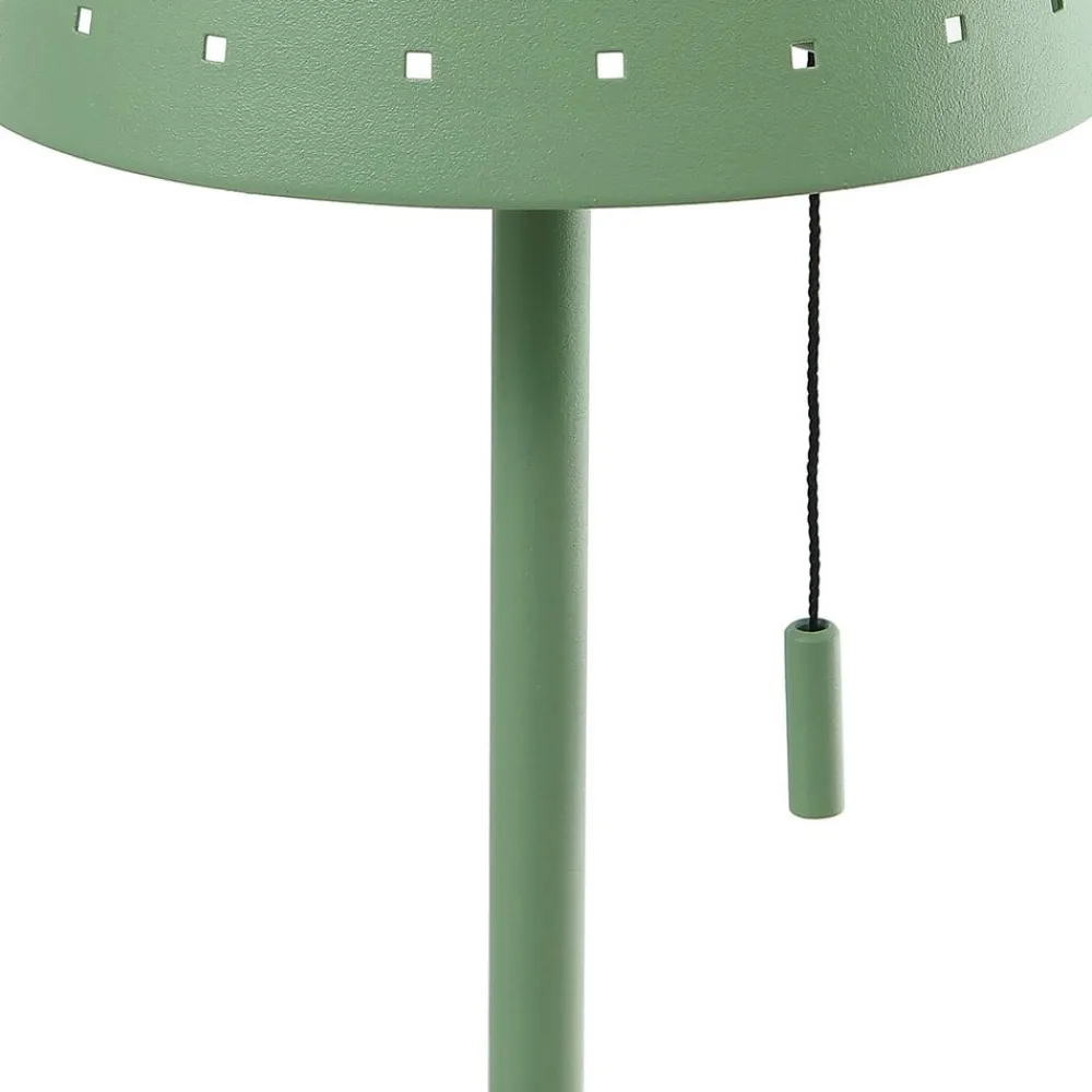 LED-solcellegulvlampe Hilario, grøn, jern, genopladeligt batteri^Lindby