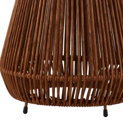 LED-solcellelampe Amaria, rattan, mørk, Ø 27 cm^Lindby Sale