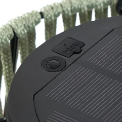 Lindby LED-solcellelampe Austas, grøn, Ø 50 cm, USB, IP54