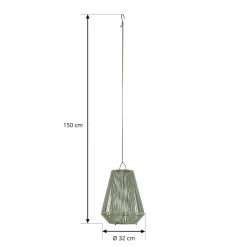 LED-solcellelampe Austas, grøn, Ø 32 cm, USB, IP54^Lindby Online