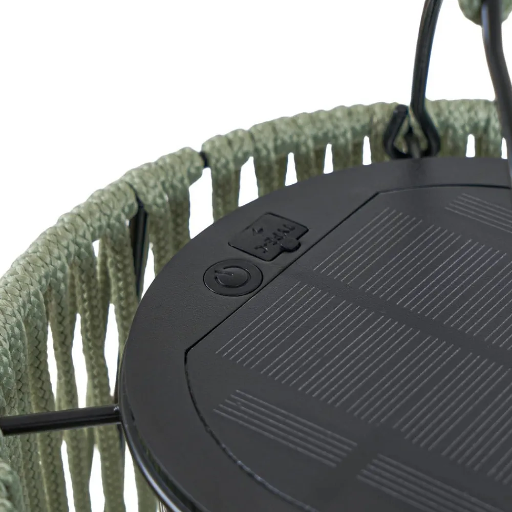 LED-solcellelampe Austas, grøn, Ø 32 cm, USB, IP54^Lindby Online