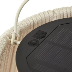 Lindby LED-solcellelampe Austas, beige, Ø 50 cm, USB, IP54