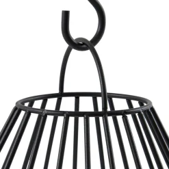 Lindby LED-solcellelampe Kelda, sort, metal, 38 cm, dæmpbar.