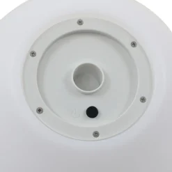 Lindby LED-solcellelampe Lago, Ø 25 cm, kugle, jordspyd, hvid