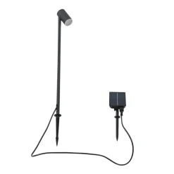 LED-solcellelampe Myric, sort, aluminium, 3.000 K^Lindby Online