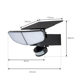 LED-solcellelampe Naelin, sort, sensor, IP44^Lindby Discount