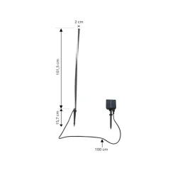 LED-solcellelampe Sabriel, lige, sort, aluminium, 3000K^Lindby Clearance