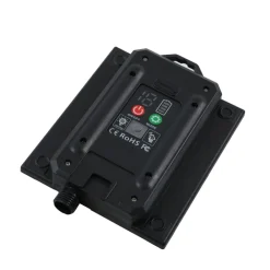 Lindby LED-solcellelampe Sabriel, buet, sort, aluminium, 3000K