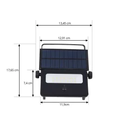 LED-solcellelampe til vægmontering Rikard, sort, stål^Lindby Online