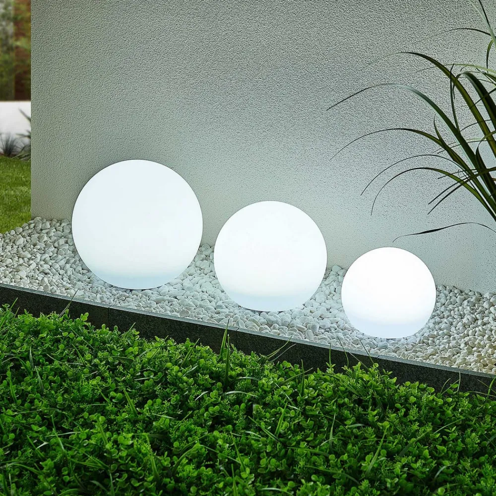 LED-solcellelamper Lago, RGBW, sæt med 3, kugler, jordspyd^Lindby Best