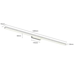 Lindby LED-spejllampe til badeværelset Alenia, 120 cm, krom