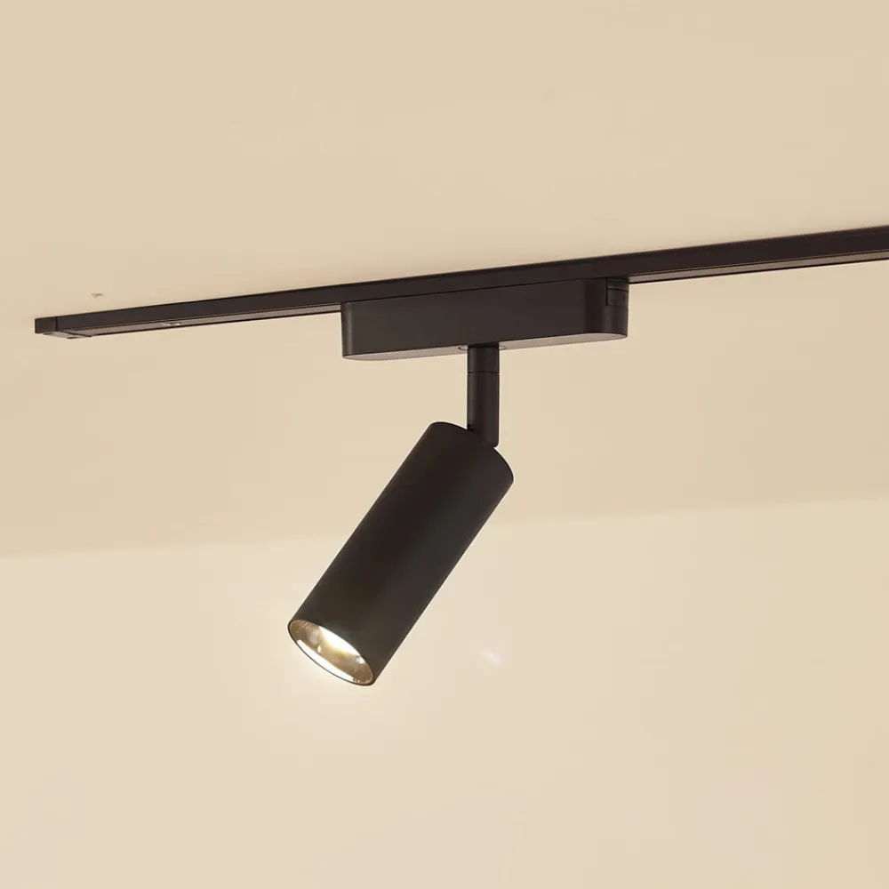 LED-spot 48 V Lumaro, sort, Ø 4 cm, aluminium, dæmpbar^Lindby Clearance