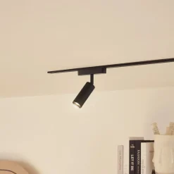 LED-spot 48 V Lumaro, sort, Ø 4 cm, aluminium, dæmpbar^Lindby Clearance