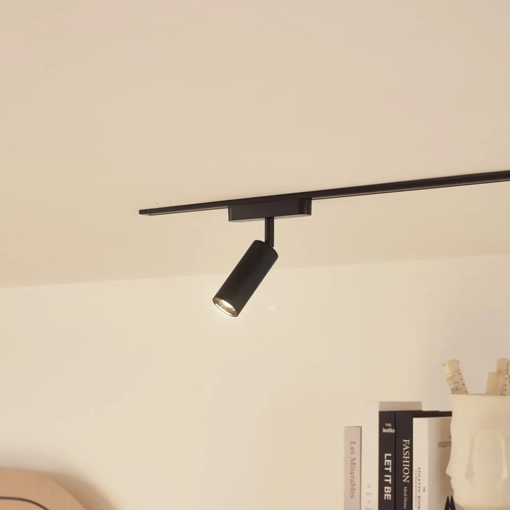 LED-spot 48 V Lumaro, sort, Ø 4 cm, aluminium, dæmpbar^Lindby Clearance