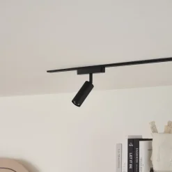 LED-spot 48 V Lumaro, sort, Ø 4 cm, aluminium, dæmpbar^Lindby Clearance