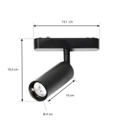 LED-spot 48 V Lumaro, sort, Ø 4 cm, aluminium, dæmpbar^Lindby Clearance
