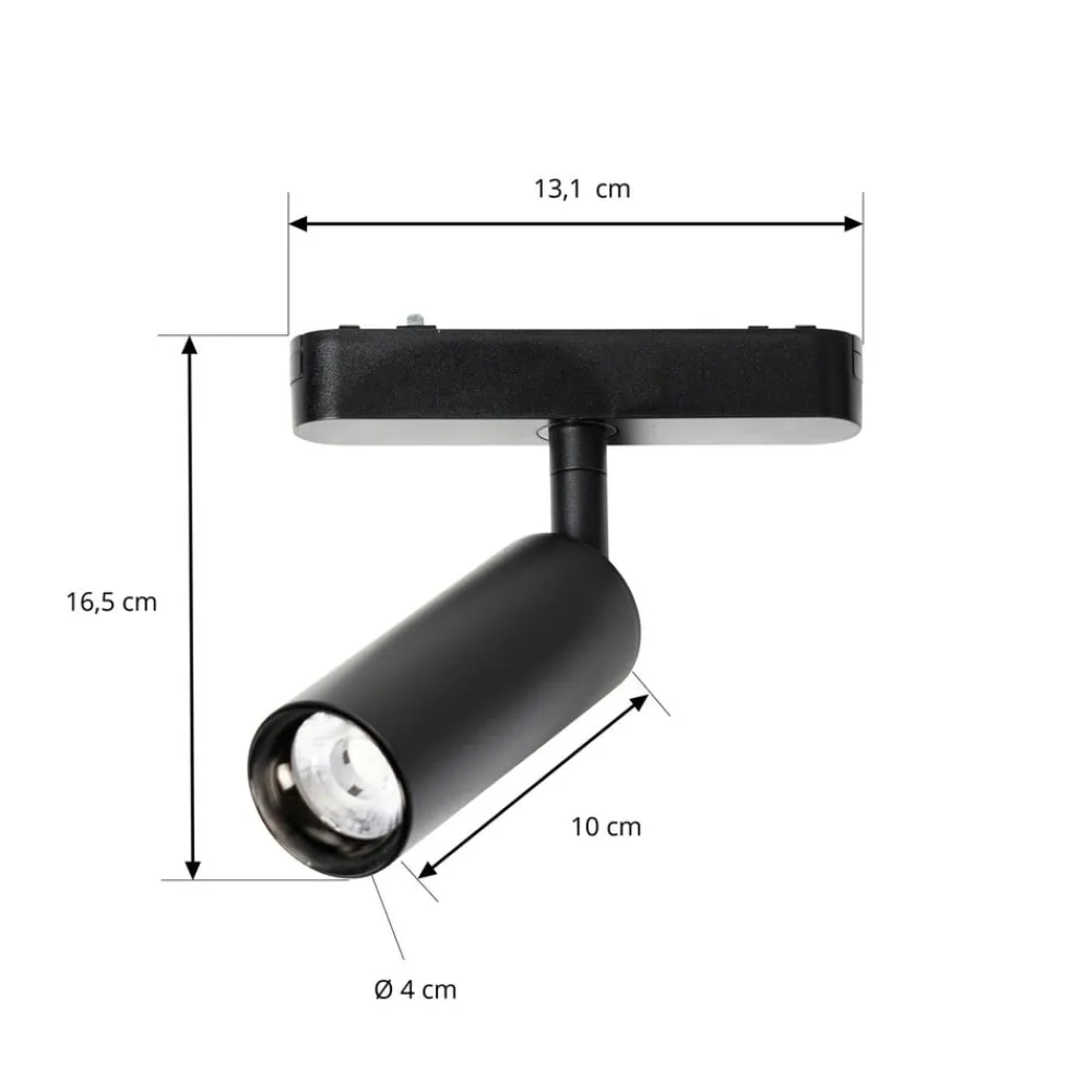 LED-spot 48 V Lumaro, sort, Ø 4 cm, aluminium, dæmpbar^Lindby Clearance