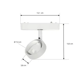 Lindby LED-spot 48 V Lumaro, hvid, Ø 7,3 cm, aluminium, dæmpbar