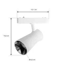 Lindby LED-spot 48 V Lumaro, hvid, Ø7cm, plast, dæmpbar