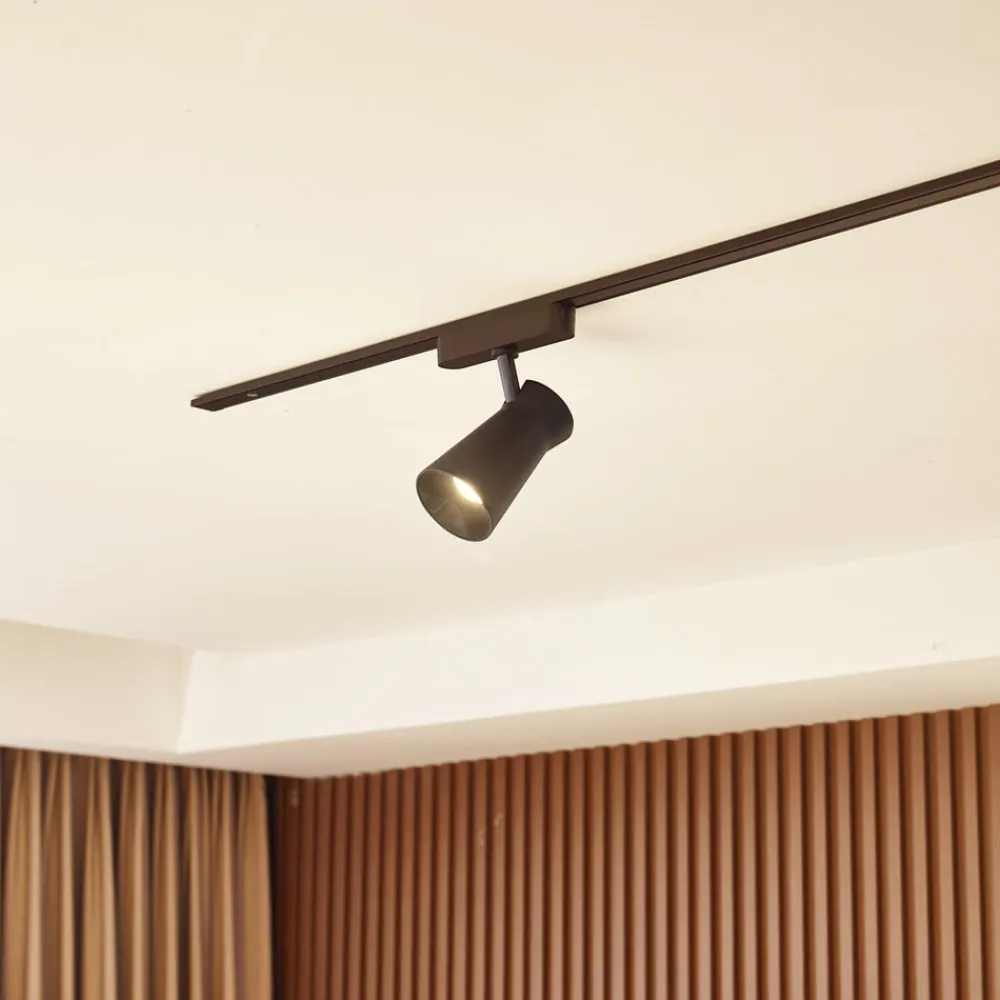 LED-spot 48 V Lumaro, sort, Ø 7 cm, dæmpbar^Lindby