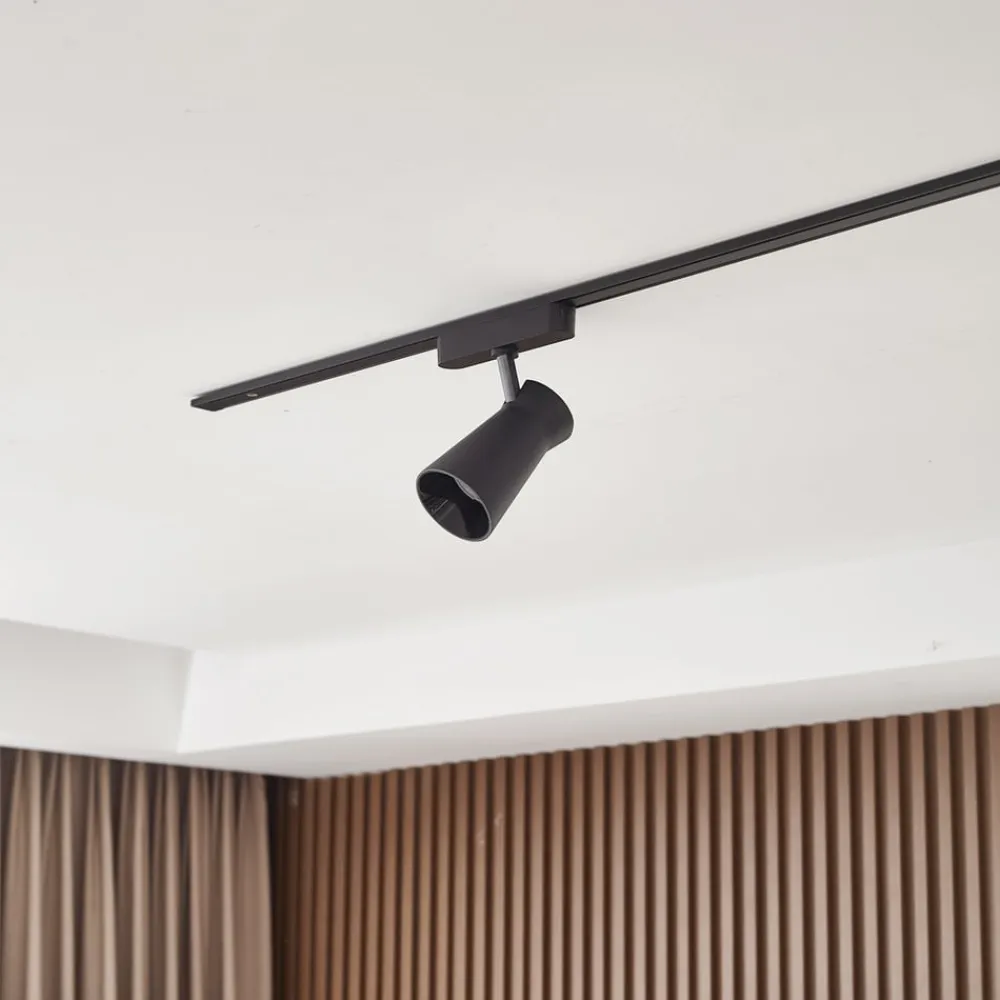 LED-spot 48 V Lumaro, sort, Ø 7 cm, dæmpbar^Lindby