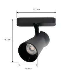 LED-spot 48 V Lumaro, sort, Ø 7 cm, dæmpbar^Lindby