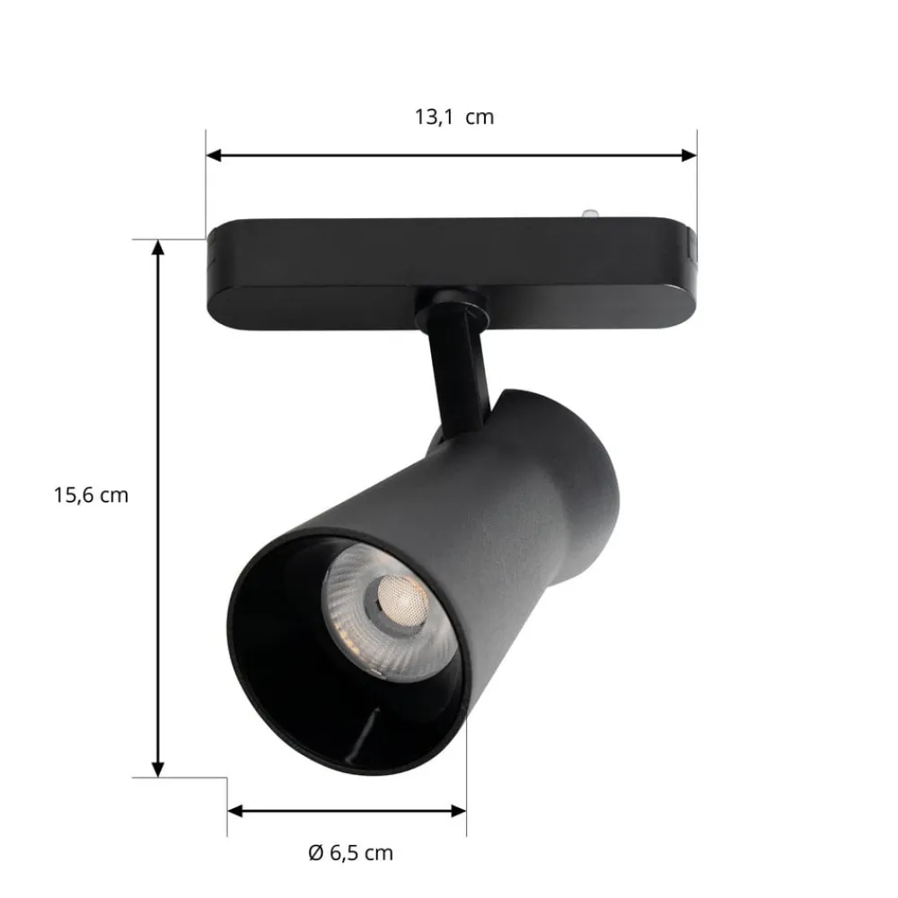 LED-spot 48 V Lumaro, sort, Ø 7 cm, dæmpbar^Lindby