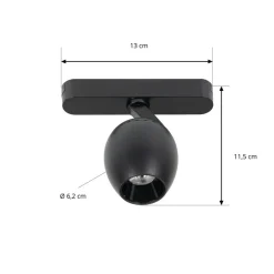 LED-spot 48 V Lumaro, sort, Ø 6,2 cm, dæmpbar^Lindby Outlet