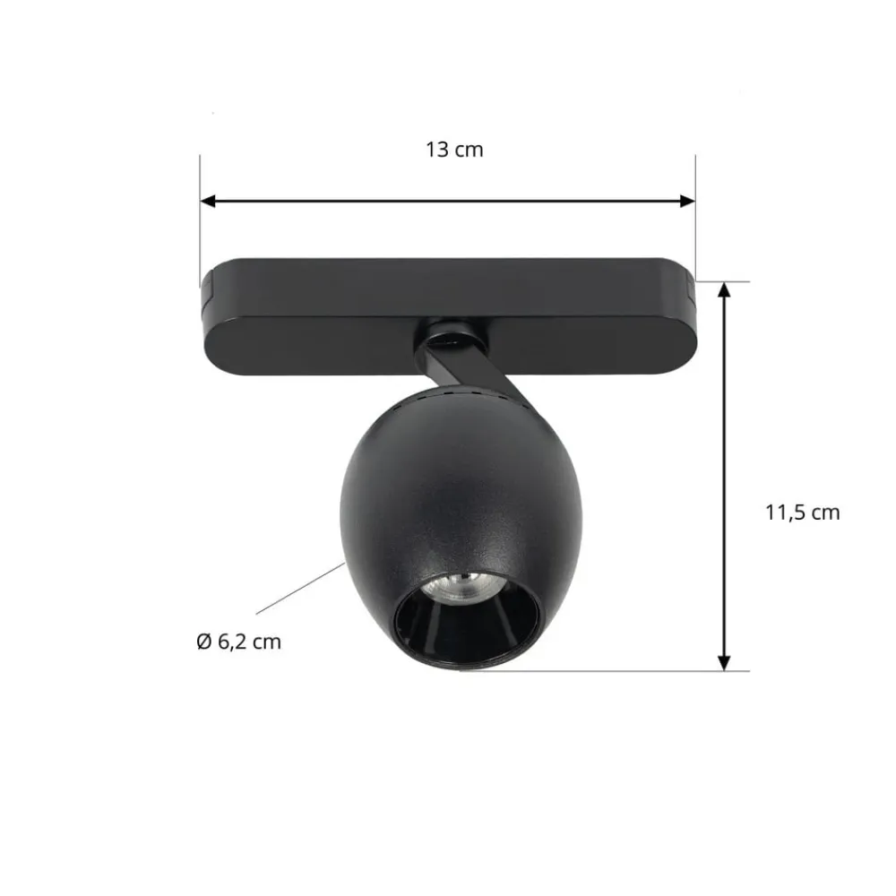 LED-spot 48 V Lumaro, sort, Ø 6,2 cm, dæmpbar^Lindby Outlet