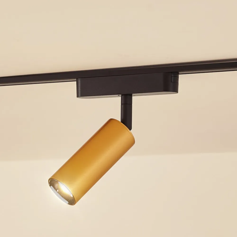 LED-spot 48 V Lumaro, guld, Ø 4 cm, aluminium, dæmpbar^Lindby Outlet