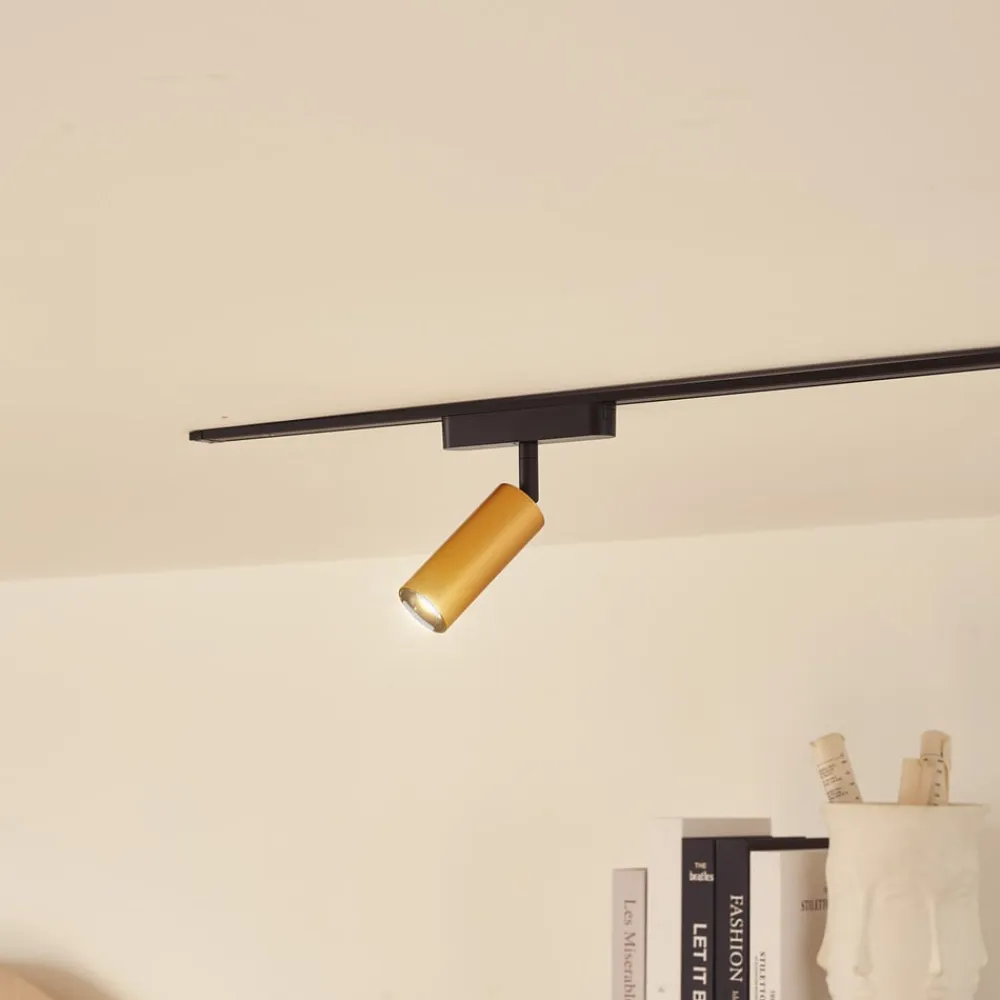 LED-spot 48 V Lumaro, guld, Ø 4 cm, aluminium, dæmpbar^Lindby Outlet