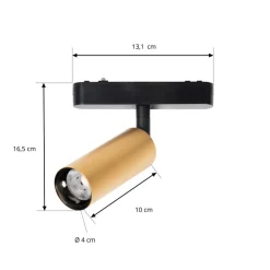 LED-spot 48 V Lumaro, guld, Ø 4 cm, aluminium, dæmpbar^Lindby Outlet