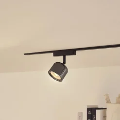 Lindby LED-spot 48 V Lumaro, grå, Ø 8,2 cm, aluminium, dæmpbar