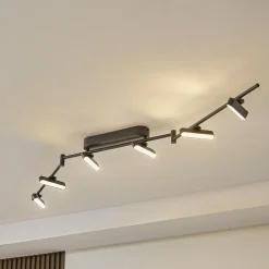 LED-spotlight Eldrin, sort, 6 lyskilder, lysliste^Lindby Online