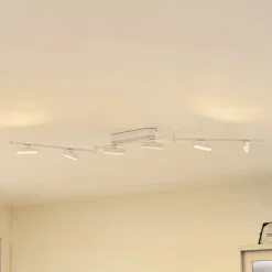 Lindby Loftlamper|Spotlights>LED-spotlight Eldrin, hvid, 6 lyskilder, lysliste